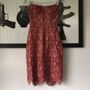 NWT For Love And Lemons strapless lace dress XS